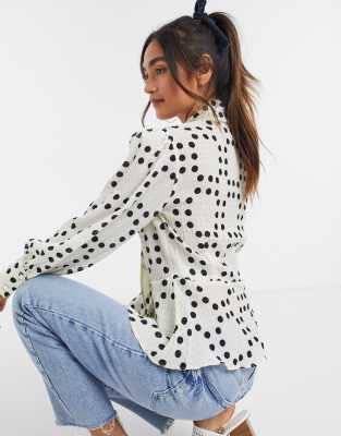 asos polka dot blouse