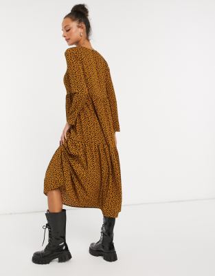 asos leopard midi dress