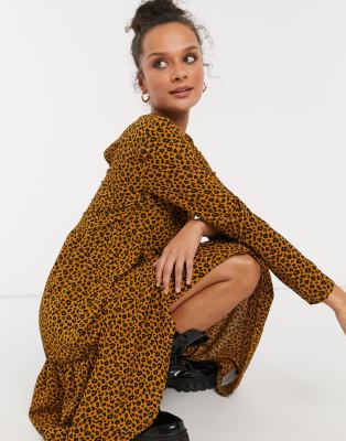 asos leopard midi dress