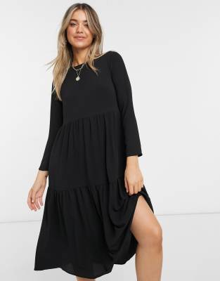 asos black midi dress