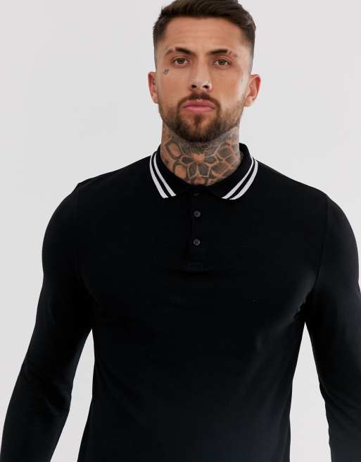 Asos long outlet sleeve polo shirts