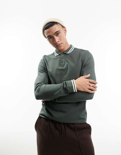 Long sleeve hotsell polo shirts asos