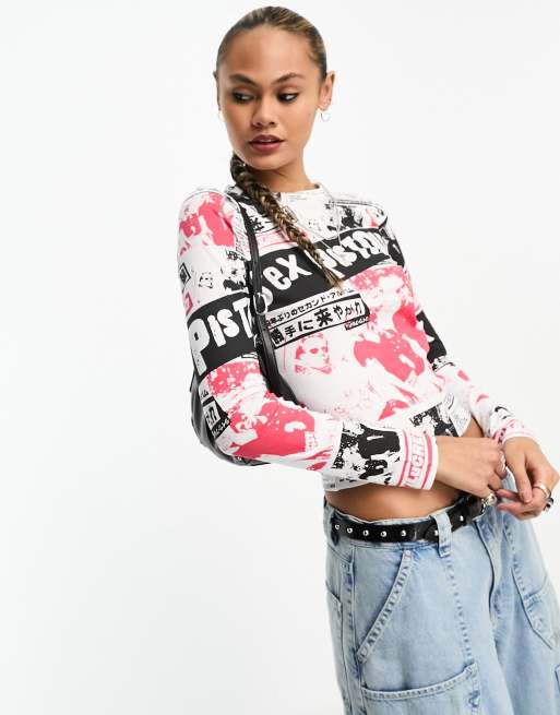 ASOS DESIGN sex pistols all over print top and skirt co-ord | ASOS