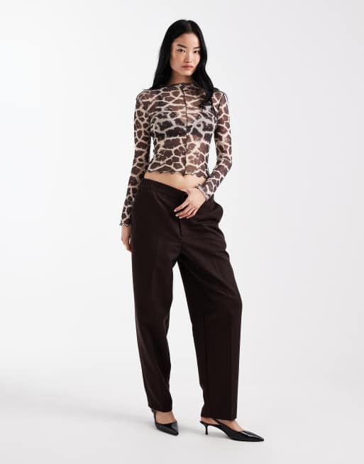 ASOS DESIGN long sleeve top in animal print, 3 of 4