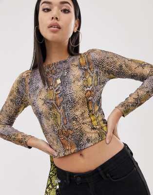 asos snake print top