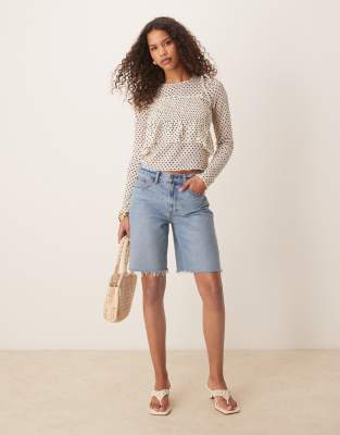 Asos Design Long Sleeve Top With Cami Overlay