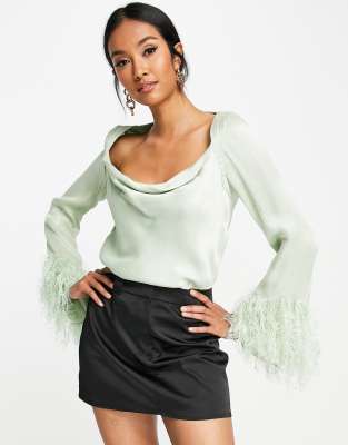 asos feather top