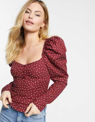 asos polka dot top