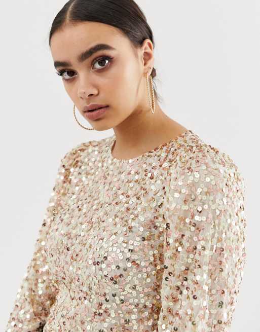 Asos Design Long-Sleeved Sequin Top, Hate Wearing Dresses? Elevate Your  Jeans With These 19 Party Tops