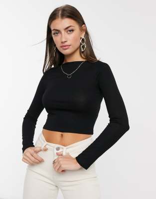 ASOS DESIGN long sleeve top with slash 