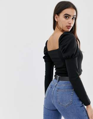 puff sleeve top asos