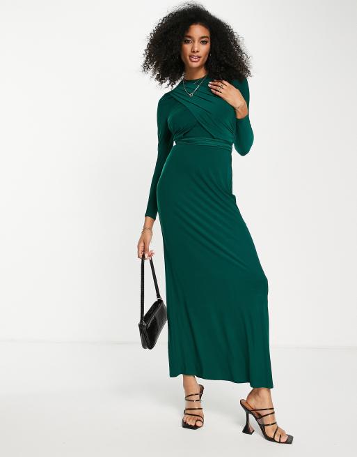 Halter neck store long sleeve dress