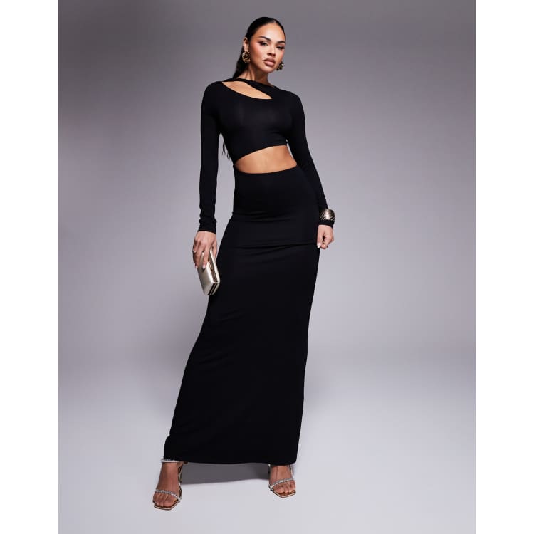 knee length dresses for ladies Break The Rules Long Sleeve Mini Dress Black main image 1