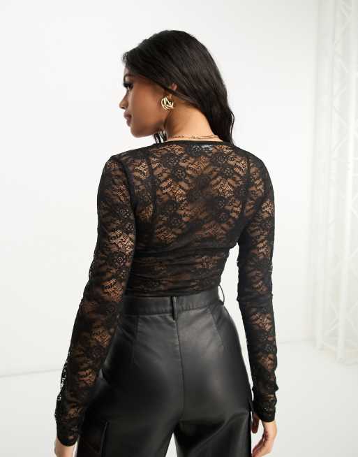 Lace Long Sleeve Bodysuit