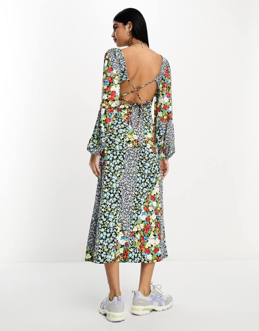 Asos mixed print dress hotsell