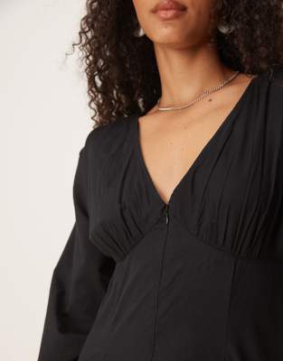 anthropologie somerset dress black Arabella Black Satin Gown main image 1