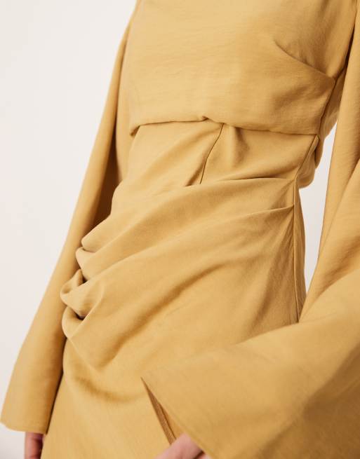 slim fit dress slacks Light Gold Heart of Gold Maxi Dress