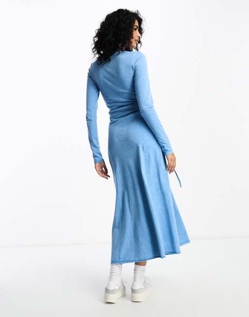 Asos blue long sleeve dress sale