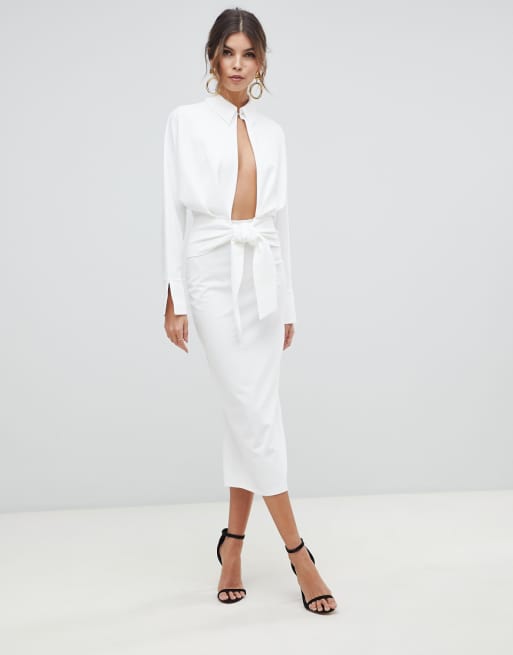 ASOS DESIGN long sleeve wrap shirt midi dress ASOS ASOS DESIGN long sleeve wrap shirt midi dress ASOS