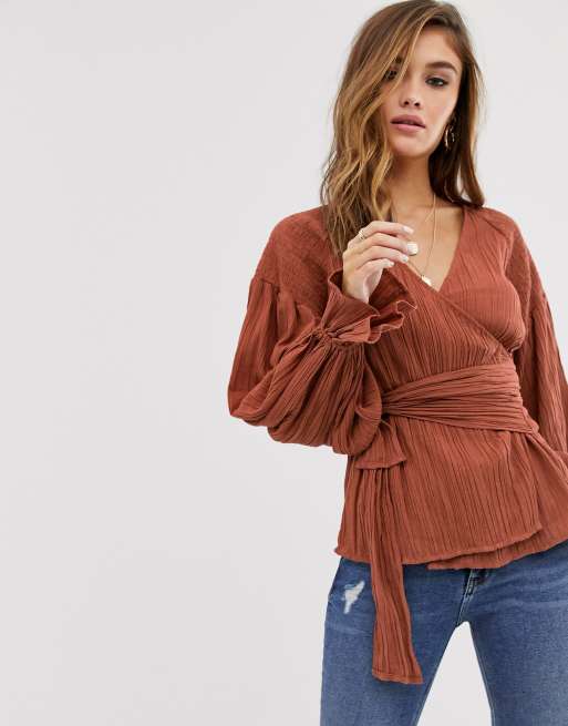 Asos best sale wrap blouse