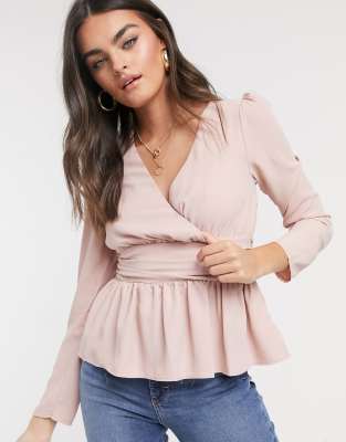 long sleeve wrap tops