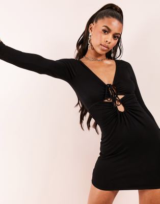 bodycon tie up dress