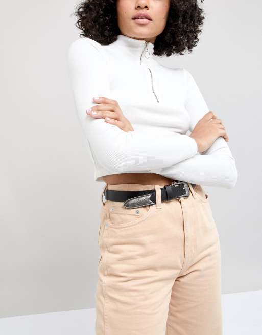 ASOS DESIGN long tipped western waist and hip jeans belt