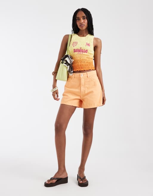 ASOS DESIGN longer a line short in orange, 3 of 5