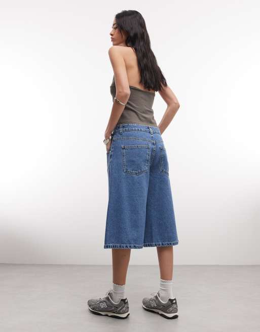 ASOS DESIGN longer bermuda shorts in mid blue, 5 of 5