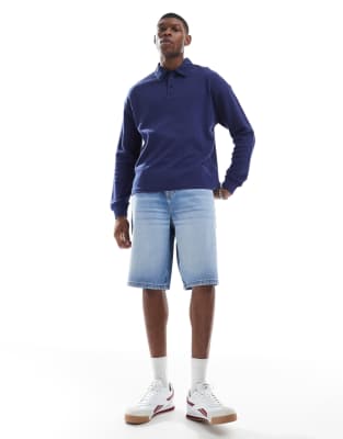 ASOS DESIGN ASOS DESIGN longer length denim jort in light wash blue