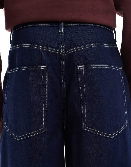 ASOS DESIGN - Bermuda en jean long - Indigo