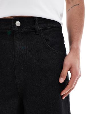 ASOS DESIGN longer length denim jorts in rinse black