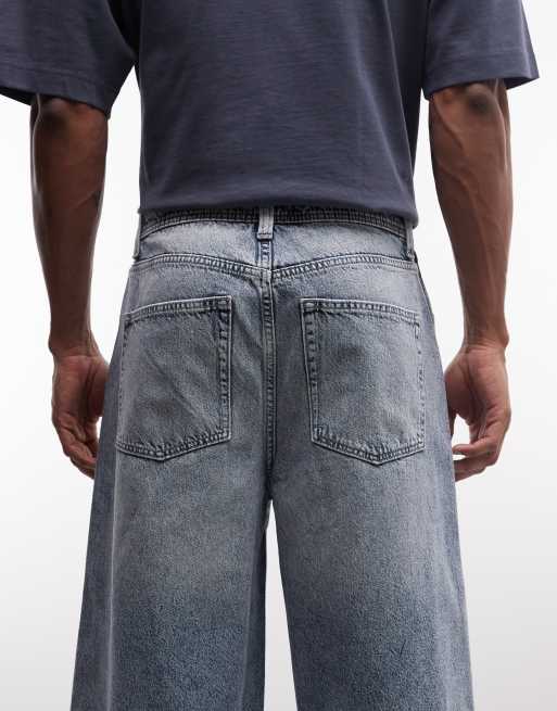 ASOS DESIGN longer length denim jorts in washed grey, 5 of 5