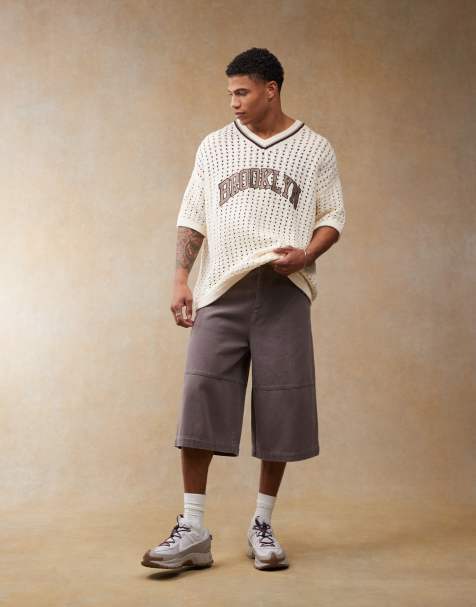 ASOS DESIGN longer length jort in charcoal - view 1