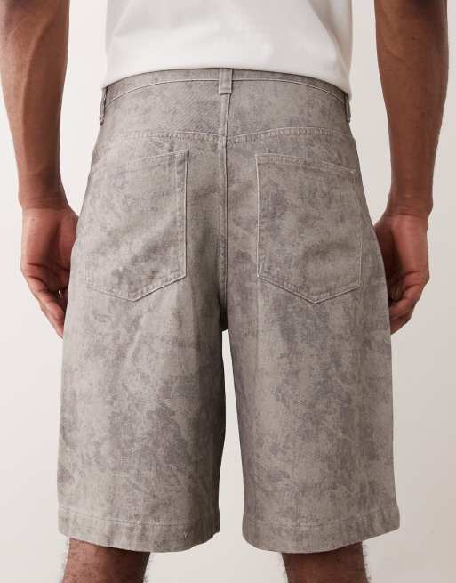 ASOS DESIGN longer length jorts in fuzzy print, 3 of 5
