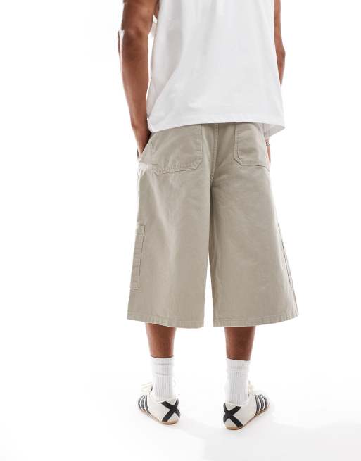 ASOS DESIGN longer length pull on cargo shorts in grey, 2 of 5