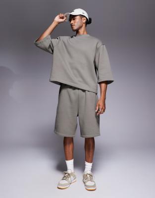 asos ASOS DESIGN longer length short in khaki