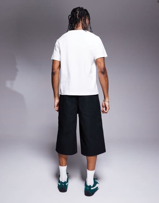 ASOS DESIGN extra long jorts in black