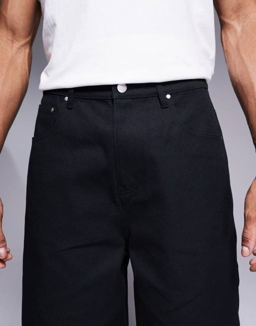 ASOS DESIGN extra long jorts in black