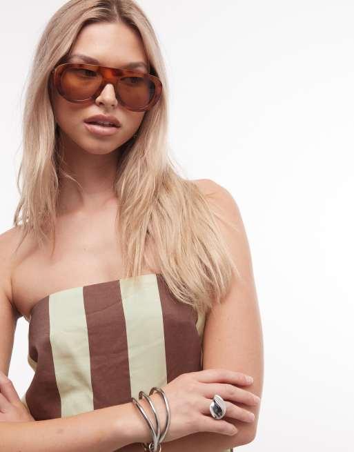 ASOS DESIGN longline bandeau top in stripe (part of a set), 3 of 4