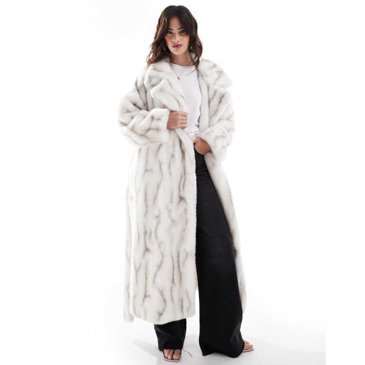  white faux fur coat