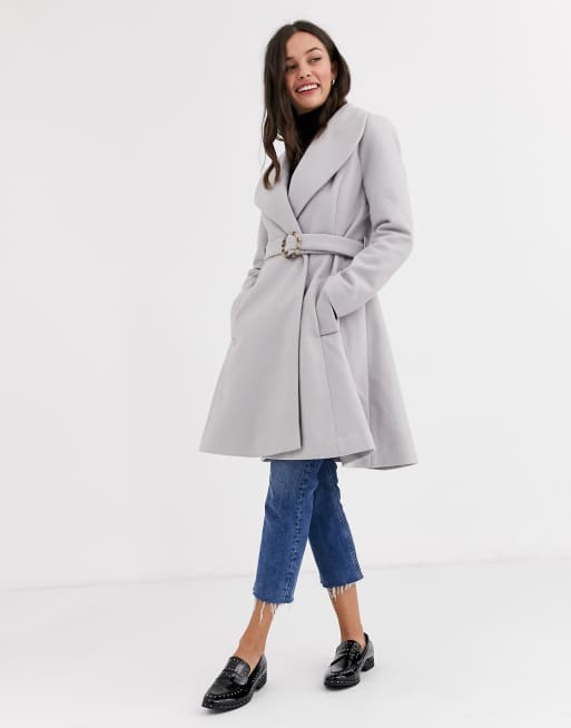 Skater belted coat sale