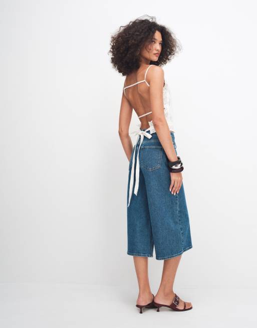 ASOS DESIGN longline bermuda shorts in clean midwash, 3 of 7