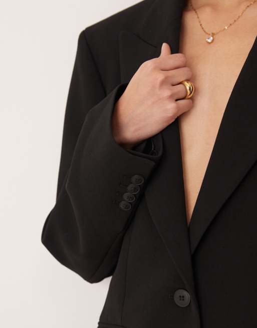 ASOS DESIGN longline blazer in black - part of a set, 2 of 4