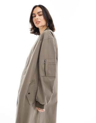 Asos Design Longline Bomber Jacket