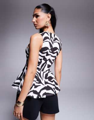 ASOS DESIGN LONGLINE BUTTON UP V NECK VEST TOP 