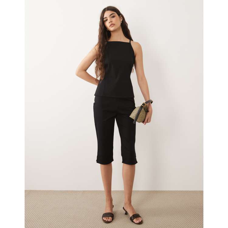 dress capri pants for women How to Style Like a Fashion Editor This Summer and 23.5 inseam. Babydoll Capri Pants Noir |