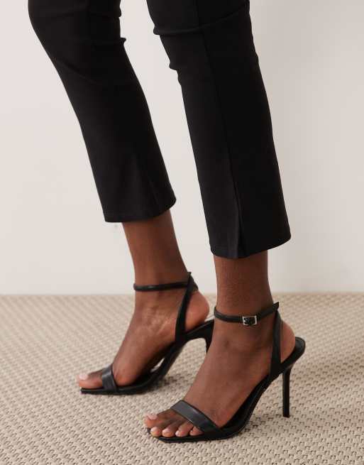 ASOS DESIGN longline capri trousers with flared hem in black, 2 of 5
