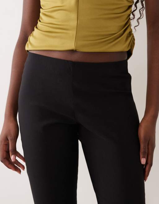 ASOS DESIGN longline capri trousers with flared hem in black, 5 of 5