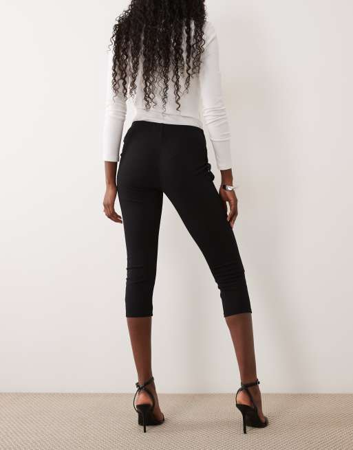 ASOS DESIGN longline capris with sequin sash waist in black, 2 of 5
